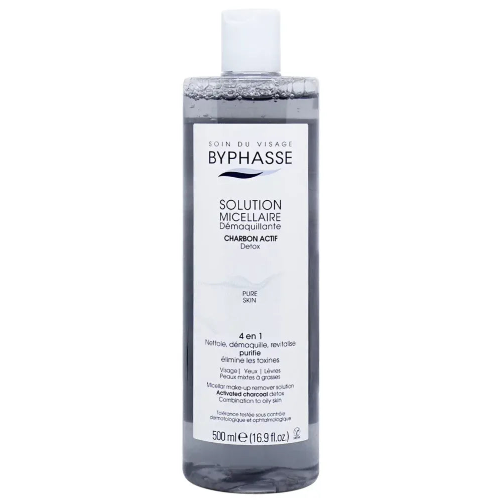 Byphesse SOLUTION MICELLAIRE DÉMAQUILLANTE 500ML AU CHARBON ACTIF