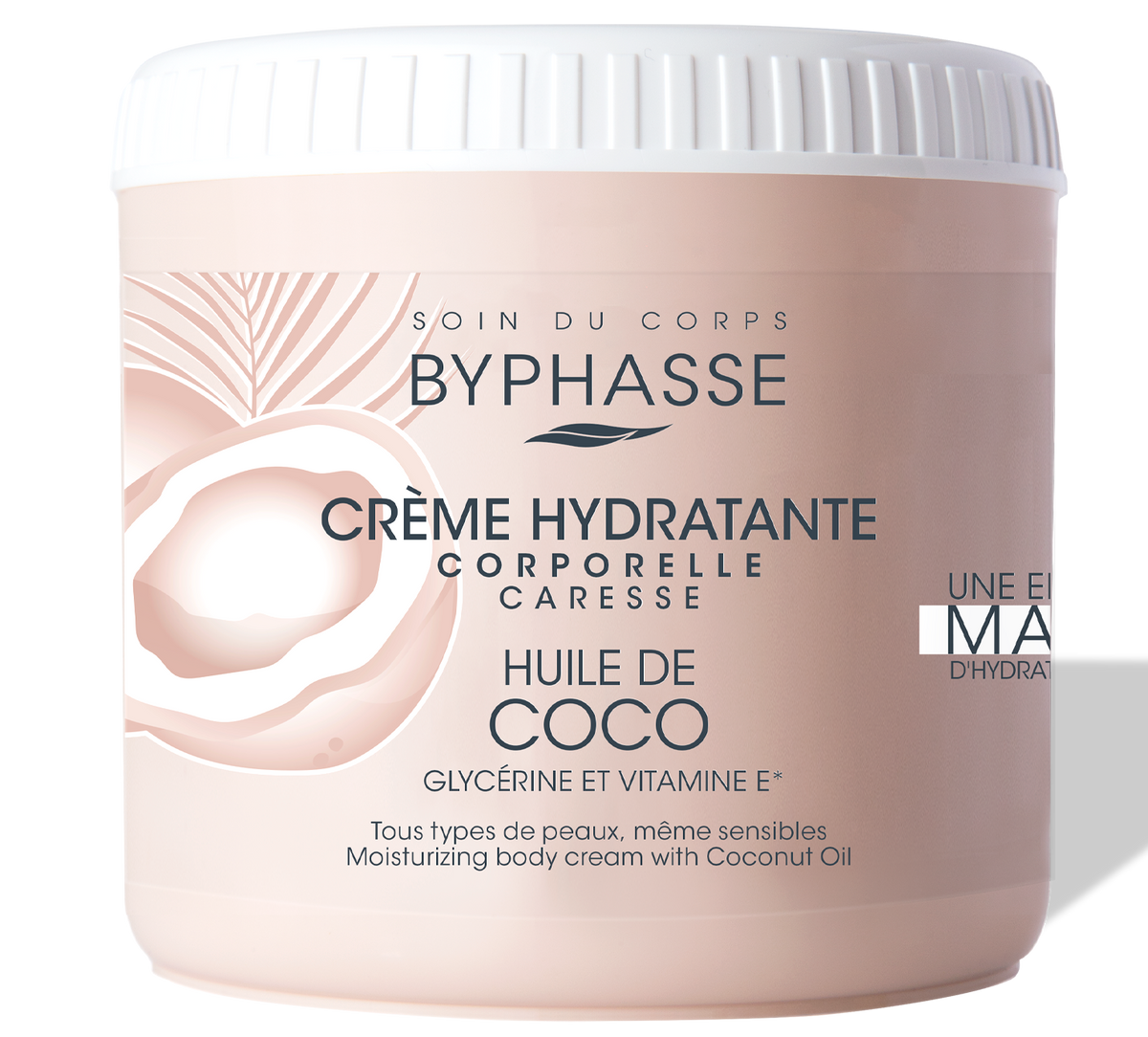 Byphasse CRÈME HYDRATANTE CORPORELLE CARESSE 500ML À L'HUILE DE COCO