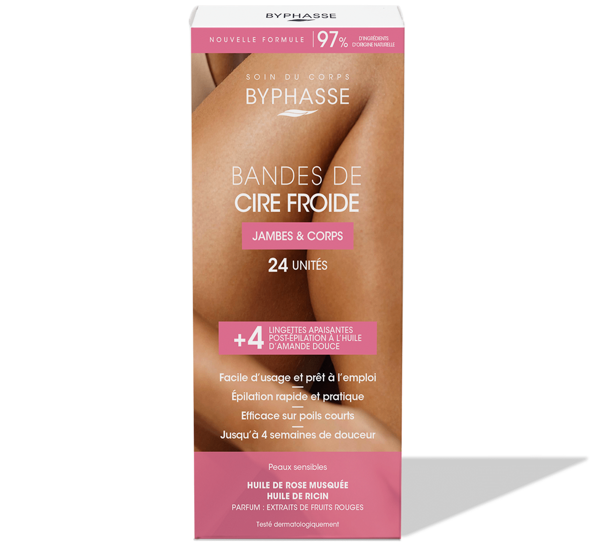 Byphasse BANDES DE CIRE FROIDE (24 BANDES + 4 LINGETTES)