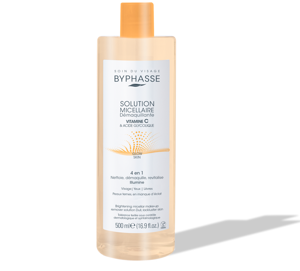 Byphasse SOLUTION MICELLAIRE DÉMAQUILLANTE 500ML VITAMINE C & ACIDE GLYCOLIQUE
