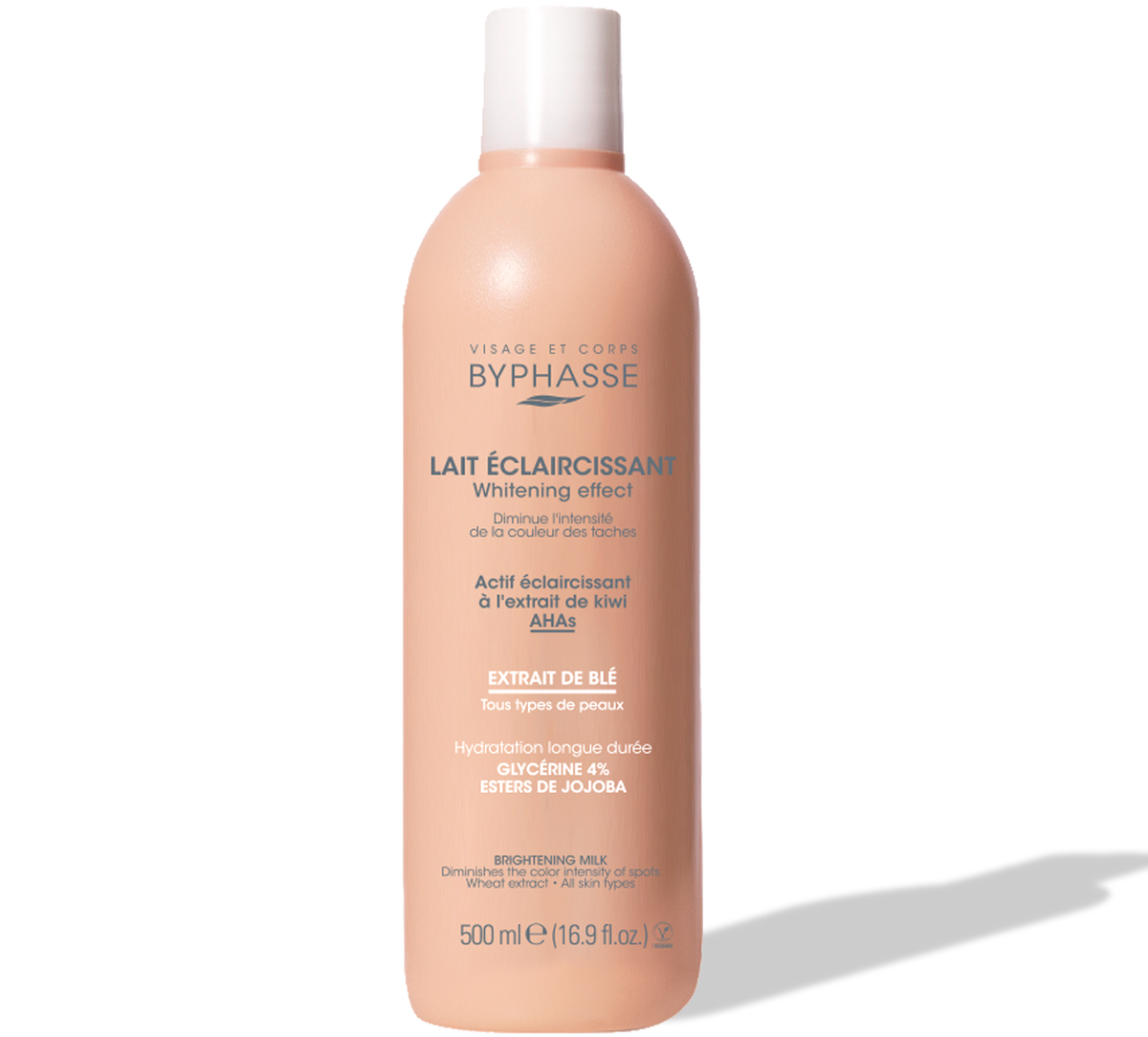 Byphasse LAIT CORPOREL ÉCLAIRCISSANT WHITENING EFFECT 500ML À L'EXTRAIT DE BLÉ