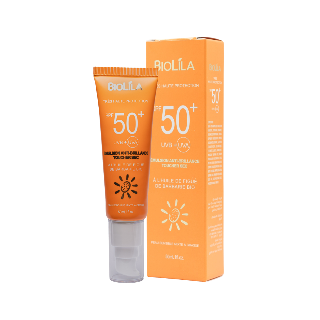 Biolila Emulsion Anti Brillance Toucher Sec Teinte Clair Spf50+ 50ml